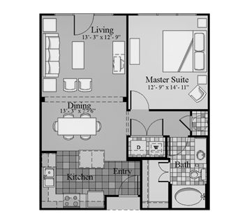 Beautiful and spacious 1 bedroom 1 bathroom unit with updated kitchen and eat-in dining room.